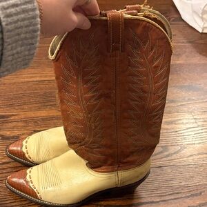 Brown and Cream Western Boots